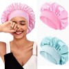 2 Pièces Bonnet Satin Cheveux Nuit, Bonnet de Soie Cheveux Nuit, Bonnet de Nuit en Satin, Bonnet en Satin pour Cheveux Nuit, 