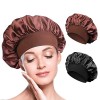 2 PCS Bonnet Satin Cheveux Nuit, Bonnet Satin, Bonnet Soie Cheveux Nuit, Élastique Réutilisable Bonnet De Nuit En Satin pour 