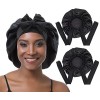 EBONNT 2Pcs Bonnet Satin Cheveux Nuit Bonnet en Soie pour Femmes Cheveux naturels Taille de tête Ajustable Bonnet de Nuit pou