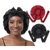 EBONNT 2Pcs Bonnet Satin Cheveux Nuit Bonnet en Soie pour Femmes Cheveux naturels Taille de tête Ajustable Bonnet de Nuit pou