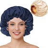 Kolroo Bonnet Satin Cheveux Nuit，2PCS Réglable Bonnet Soie Cheveux Nuit-Ajustable Grand Bonnet en Satin pour Cheveux Nuit-Bon