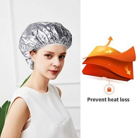 Bonnet Aluminium Cheveux, ACTOYS 10pcs Bonnet Chauffant Cheveux Soin, Bonnet Auto Chauffant, Bonnet Coiffure Chauffant Réutil