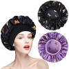 2 Pièces Bonnet Soie Cheveux Nuit, Bonnet en Satin pour Cheveux Nuit, Bonnet Nuit Satin pour Femmes, Bonnet en Satin à Bande 