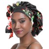 SENGTERM Bonnet de Nuit en Soie Femme aux Cheveux Bonnet en Satin Bonnet de Nuit Large Bande Soyeuse élastique à Double Couch