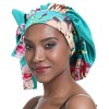 SENGTERM Bonnet de Nuit en Soie Femme aux Cheveux Bonnet en Satin Bonnet de Nuit Large Bande Soyeuse élastique à Double Couch