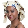 SENGTERM Bonnet de Nuit en Soie Femme aux Cheveux Bonnet en Satin Bonnet de Nuit Large Bande Soyeuse élastique à Double Couch