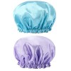 G2PLUS 2PCS Bonnet de Douche Bonnet de Bain Bonnet de Douche Imperméable Bonnet de Douche Imperméable Elastique Caps pour Dam