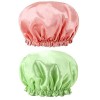 G2PLUS 2PCS Bonnet de Douche Bonnet de Bain Bonnet de Douche Imperméable Bonnet de Douche Imperméable Elastique Caps pour Dam