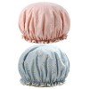 G2PLUS 2PCS Bonnet de Douche Bonnet de Bain Bonnet de Douche Imperméable Bonnet de Douche Imperméable Elastique Caps pour Dam