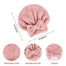 ASIDE Lot de 3 bonnet super absorbant à séchage rapide, bonnets pour cheveux secs en velours corail, serviette douce pour têt