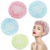 [4 Pieces]Bonnet de Douche, Imperméable Bonnet de Bain élastiques Chapeau Réutilisables, Grand Accessoire Cheveux Douche pour