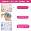 [4 Pieces]Bonnet de Douche, Imperméable Bonnet de Bain élastiques Chapeau Réutilisables, Grand Accessoire Cheveux Douche pour