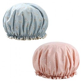 4pcs Bonnet de douche Femmes Double couches imperméables Chapeau de douche  Protection des cheveux Eva Bonnets de douche