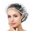 PIQIUQIU Lot de 100 Bonnets de Douche jetables en Plastique Transparent et imperméable pour Salon, Spa, Voyage, hôtel, Douche