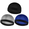 Sibba Lot De 3 Bonnets OnduléS Pour Homme Large Sangle Sensation Soyeuse Unisexe Bonnet De Douche Doux et Respirant Accessoir