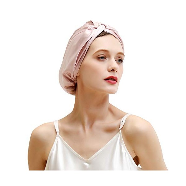 ZIMASILK Bonnet de sommeil 100% soie de mûrier pour femme, soin des cheveux, en soie naturelle pour dormir, bonnet en soie av