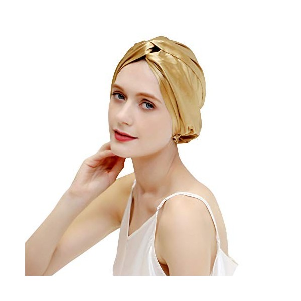 ZIMASILK Bonnet de sommeil 100% soie de mûrier pour femme, soin des cheveux, en soie naturelle pour dormir, bonnet en soie av