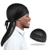 Molain Lot de 2 bonnets ondulés soyeux pour homme - Bonnets de compression, Noir/bleu foncé., M