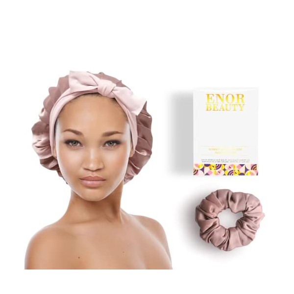 Bonnet de Nuit en Soie Naturelle de Mûrier- Femme-19 Mommes-Extra Large-Bandeau élastique– Charlotte- Foulard De Sommeil- Pou