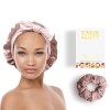 Bonnet de Nuit en Soie Naturelle de Mûrier- Femme-19 Mommes-Extra Large-Bandeau élastique– Charlotte- Foulard De Sommeil- Pou