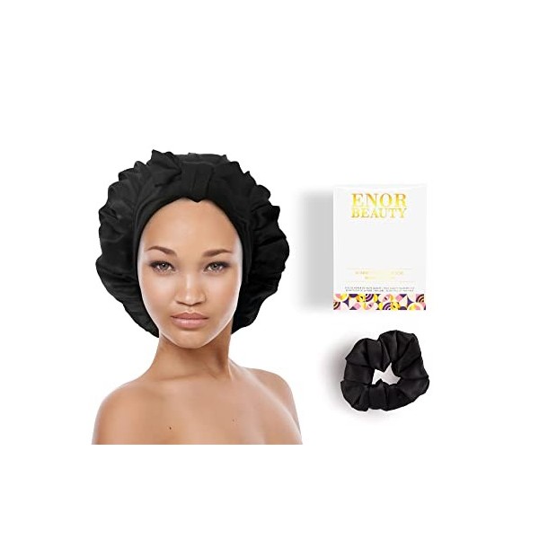 Bonnet de Nuit en Soie Naturelle de Mûrier- Femme-19 Mommes-Extra Large-Bandeau élastique– Charlotte- Foulard De Sommeil- Pou