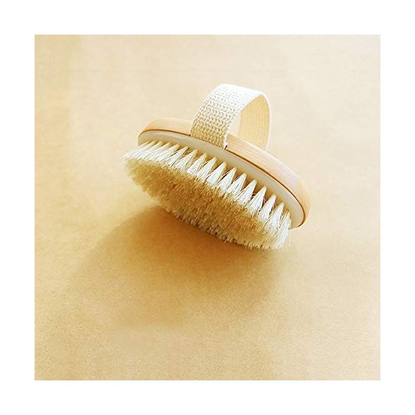 Ithyes Brosse pour le corps La brosse exfoliante La brosse de bain à poils naturels pour éliminer les toxines cellulites de l