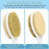 HORJOR Brosse pour le Dos Douche, Brosse Dos Douche Long Manche 44cm, Brosse de Bain pour le Brossage Du Dos Humide ou Sec Br