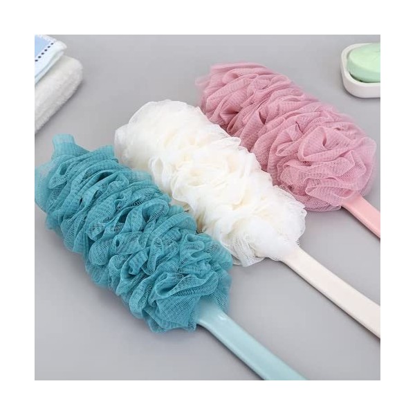 Brosse de bain dos avec manche long, brosse pour le corps, brosse exfoliante, poils naturels