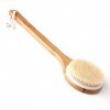 Ithyes Brosse pour le corps - Brosse à dos à sec - Brosse de bain en bois de bambou - Poils naturels - Massage exfoliant - Am