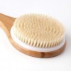 Ithyes Brosse pour le corps - Brosse à dos à sec - Brosse de bain en bois de bambou - Poils naturels - Massage exfoliant - Am