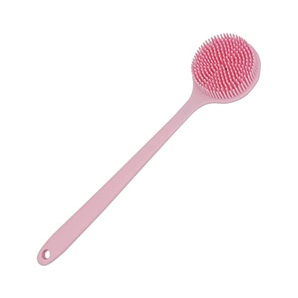 DNC Brosse à dos pour douche en silicone souple avec long manche, sans BPA, hypoallergénique noir 