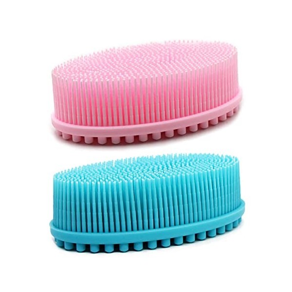 DNC Lot de 2 brosses exfoliantes en silicone pour le corps de douche