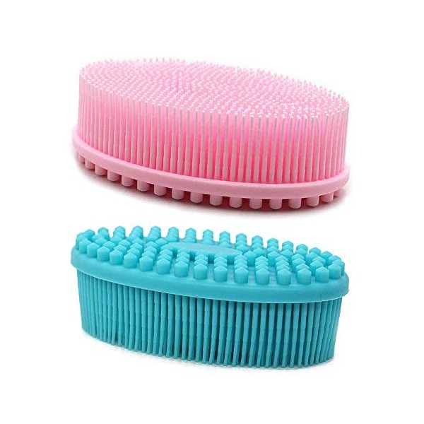 DNC Lot de 2 brosses exfoliantes en silicone pour le corps de douche