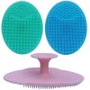 Brosse visage manuelle silicone et Brosse exfoliante pour adultes，Brosse de bain cuir chevelu bebe，Brosse de massage bebe，Bro