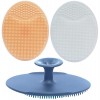 Brosse visage manuelle silicone et Brosse exfoliante pour adultes，Brosse de bain cuir chevelu bebe，Brosse de massage bebe，Bro