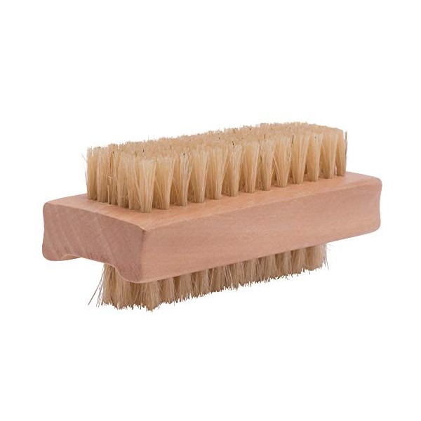 PARSA Beauty Brosse à ongles double face en bois de bambou certifié FSC® avec boucle pratique pour salle de bain, toilettes, 