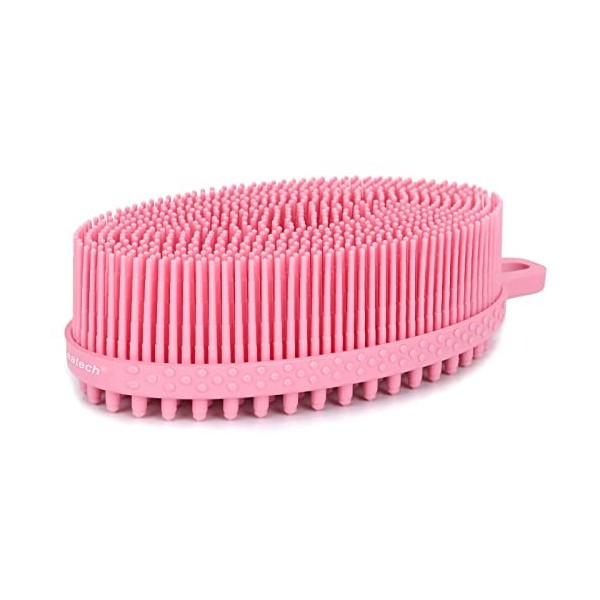 FReatech Brosse pour Corps avec Peigne en Silicone à 2 Faces pour Bain & Douche, Nettoyage Efficace et Massage Fin, Exfoliati