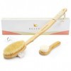 Brosse à sec pour le corps pour rajeunir la peau - Brosse à dos - Stimule le drainage lymphatique et minimise la cellulite - 