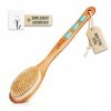 Brosse de douche Massea avec manche - Brosse dos double face Brosse naturelle et brosse nylon - Brosse de bain, brosse sèche 