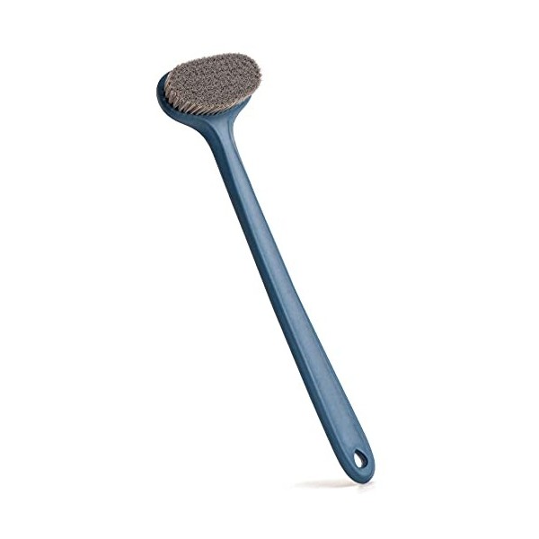 Surlees 2.0 Plus Brosse Dos Douche Long Manche, Brosse Douche pour le Dos, Brosse de Bain, Brosse pour le Corps Bleu émail, 