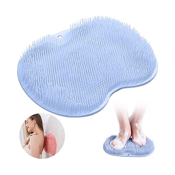 Tapis de massage antidérapant en silicone - Nettoyeur de dos - Avec ventouses antidérapantes - Appareil de massage exfoliant 