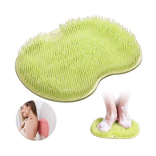 Tapis de massage antidérapant en silicone - Nettoyeur de dos - Avec ventouses antidérapantes - Appareil de massage exfoliant 