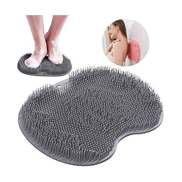 Tapis de massage antidérapant en silicone - Nettoyeur de dos - Avec ventouses antidérapantes - Appareil de massage exfoliant 