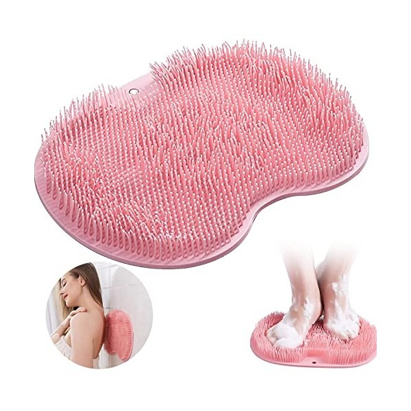 Tapis de massage antidérapant en silicone - Nettoyeur de dos - Avec ventouses antidérapantes - Appareil de massage exfoliant 