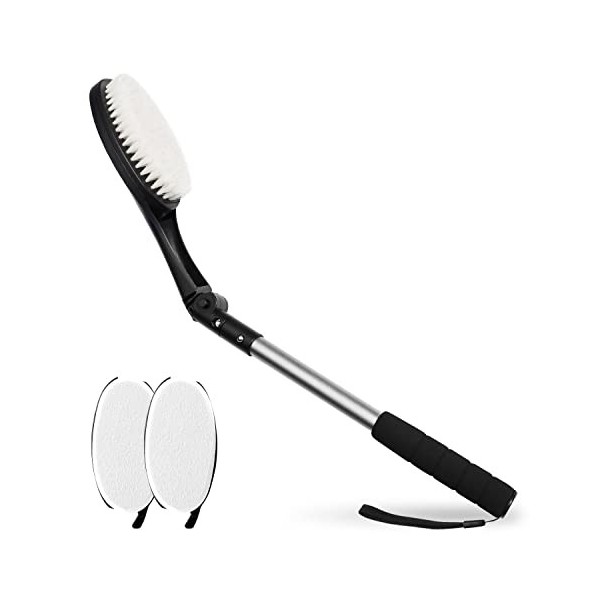 Lot de 3 brosses pour le dos avec applicateurs, applicateur de lotion, brosse de bain à long manche, brosse pour le corps, br