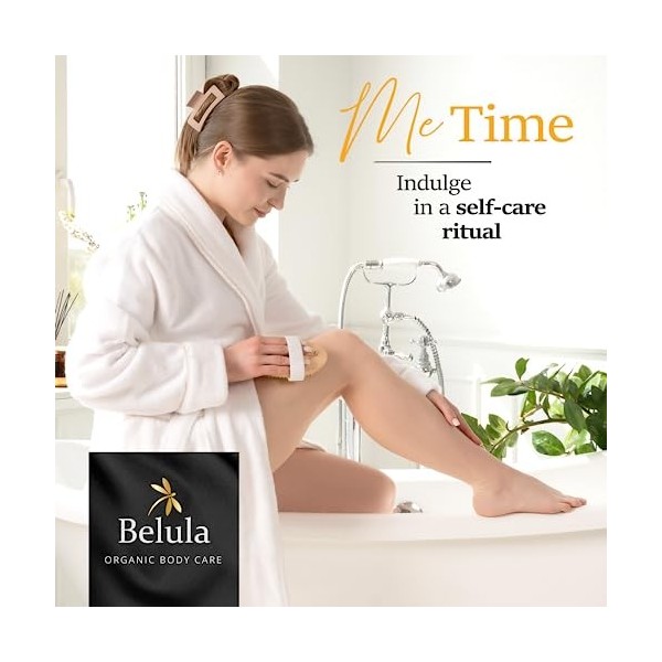 Belula Premium Dry Brushing Body Brush Set - Brossage a sec en poils de  sanglier naturels, brosse pour le visage exfoliante & une paire de gants de