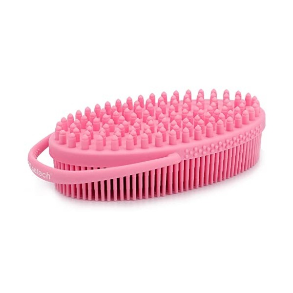 FREATECH Brosse pour Corps en Silicone à 2 Faces avec Poignée Boucle, Brosse pour Bain & Douche pour Exfolier et Masser la Co