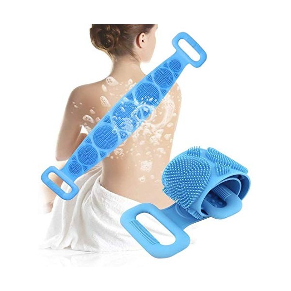 Brosse de Massage de Douche,Brosse silicone pour le dos double face épurateur de dos,Laveur de Dos en Silicone,brosse de mass