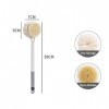 Brosse dorsale de douche avec poils et Loofah, manche long de 15,3 pouces, éponge de douche pour le corps, exfoliateur, bross