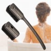 Brosse de bain Hausfelder à long manche avec 2 têtes interchangeables douce et rigide, utilisable comme brosse dos, brosse do